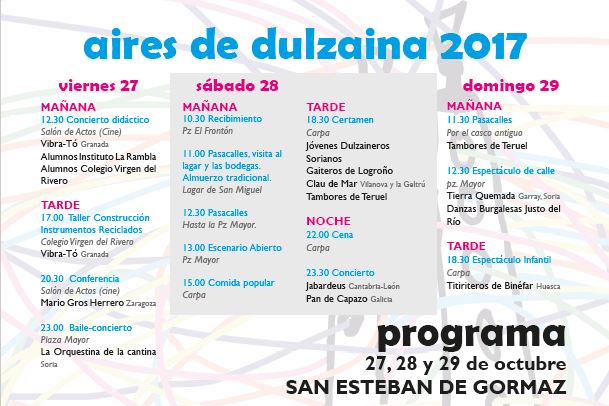 Programa Festival Aires de Dulzaina 2017
